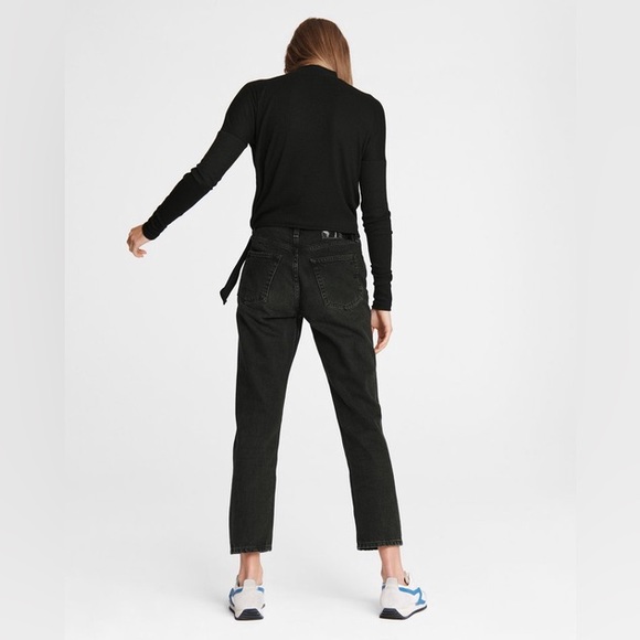 RAG & BONE | The Rib Knit Tie Turtleneck in Black - Picture 4 of 7